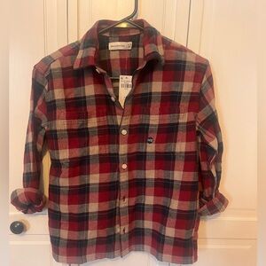 Abercrombie & Fitch Red and Black Checkered Shirt